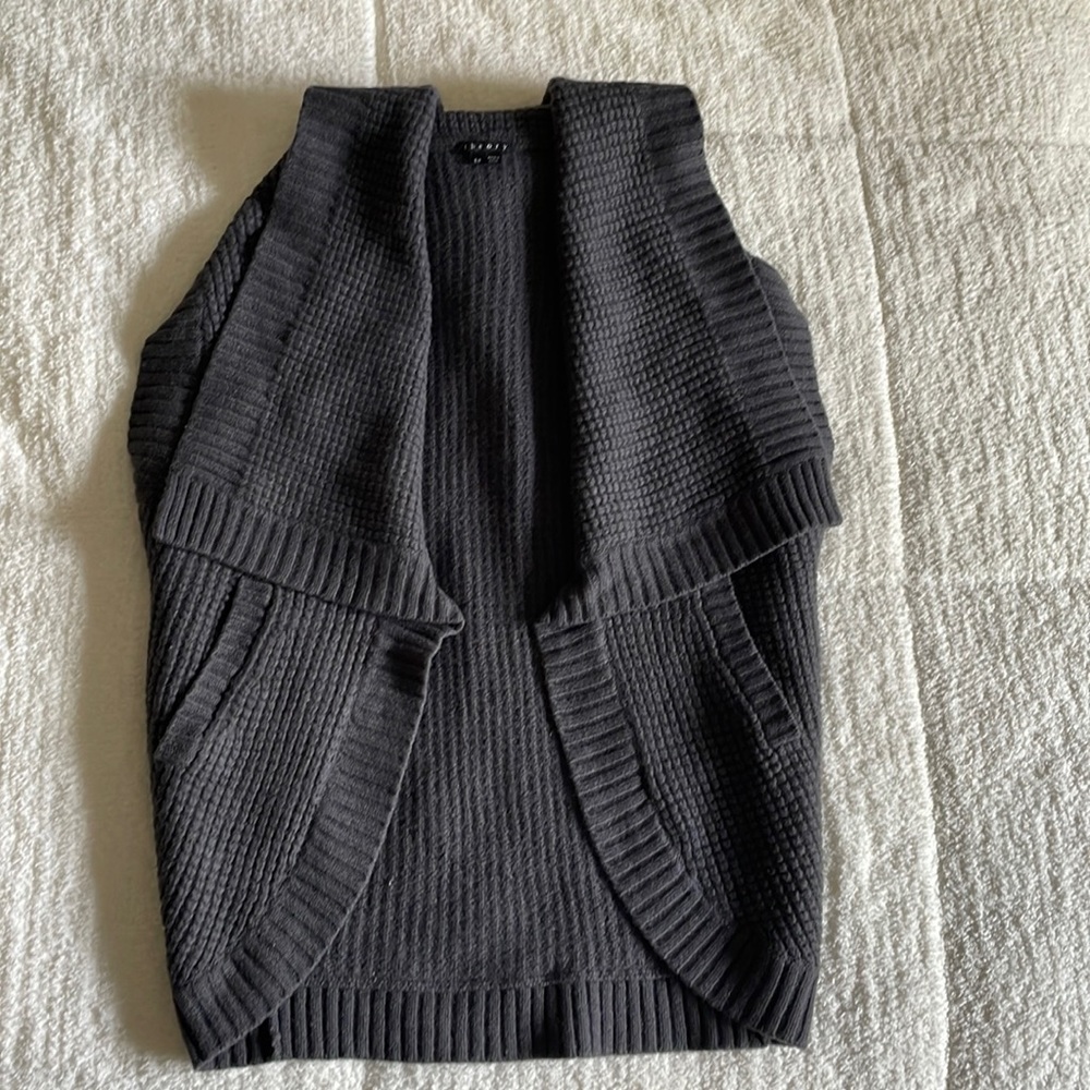 Theory Sweater Vest - Charcoal colored.  95% wool, 5% cashmere.